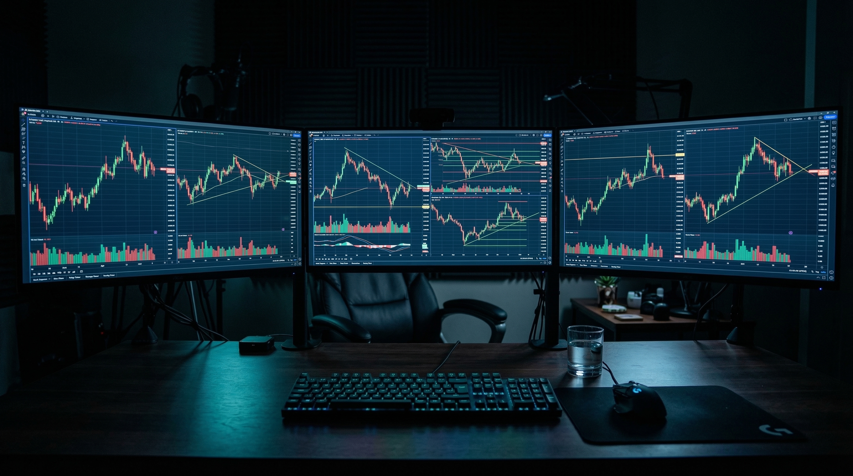 Trading charts and candlestick patterns on multiple monitors
