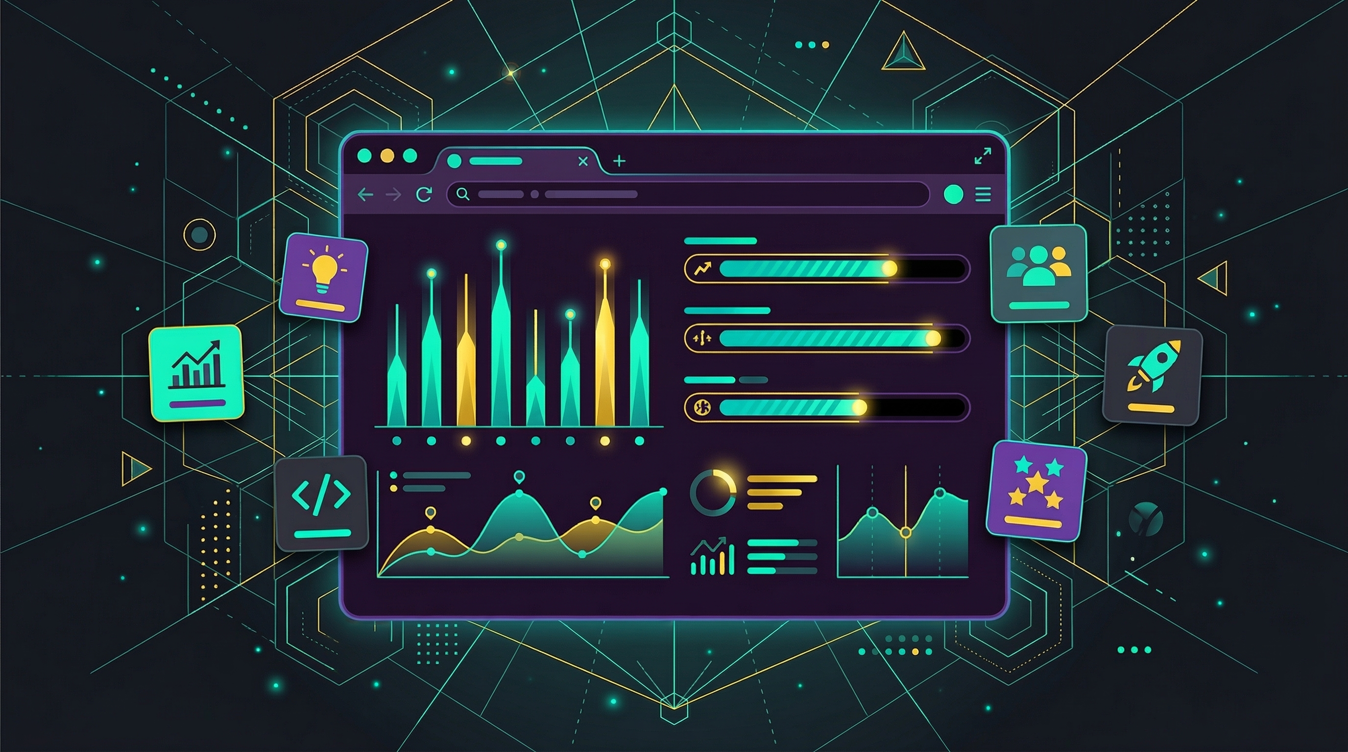 Dashboard view of a modern LMS platform with course analytics