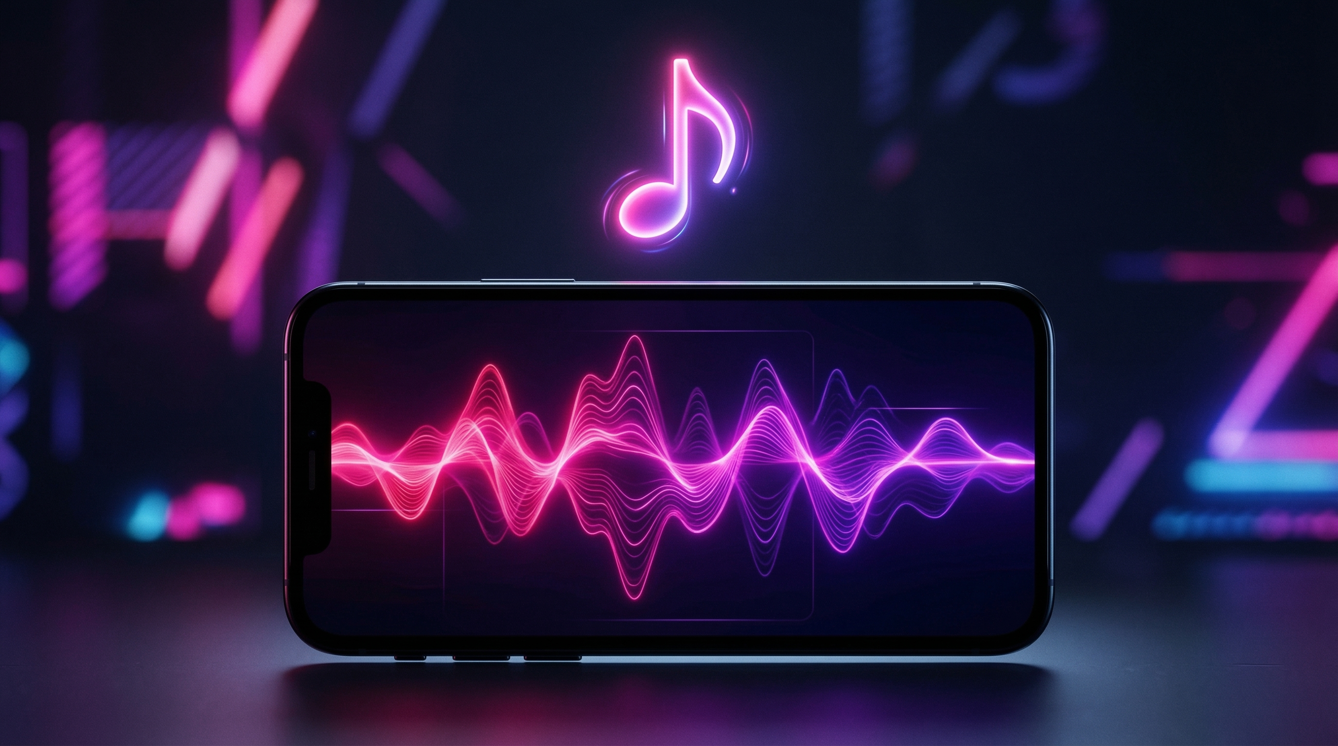 Instagram editing interface showing the music selection screen with trending tracks and audio waveform