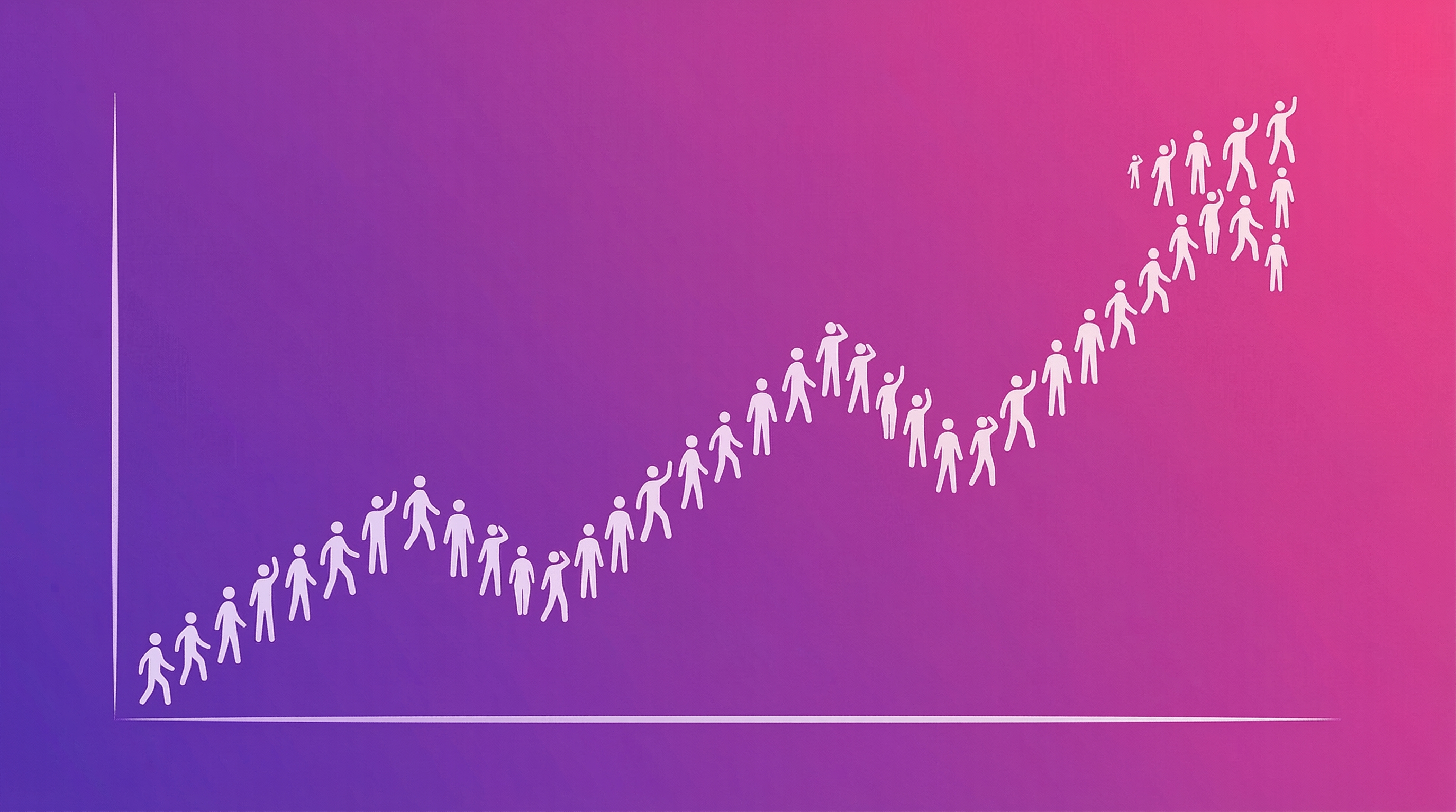 Instagram analytics dashboard showing follower growth chart trending upward with engagement metrics