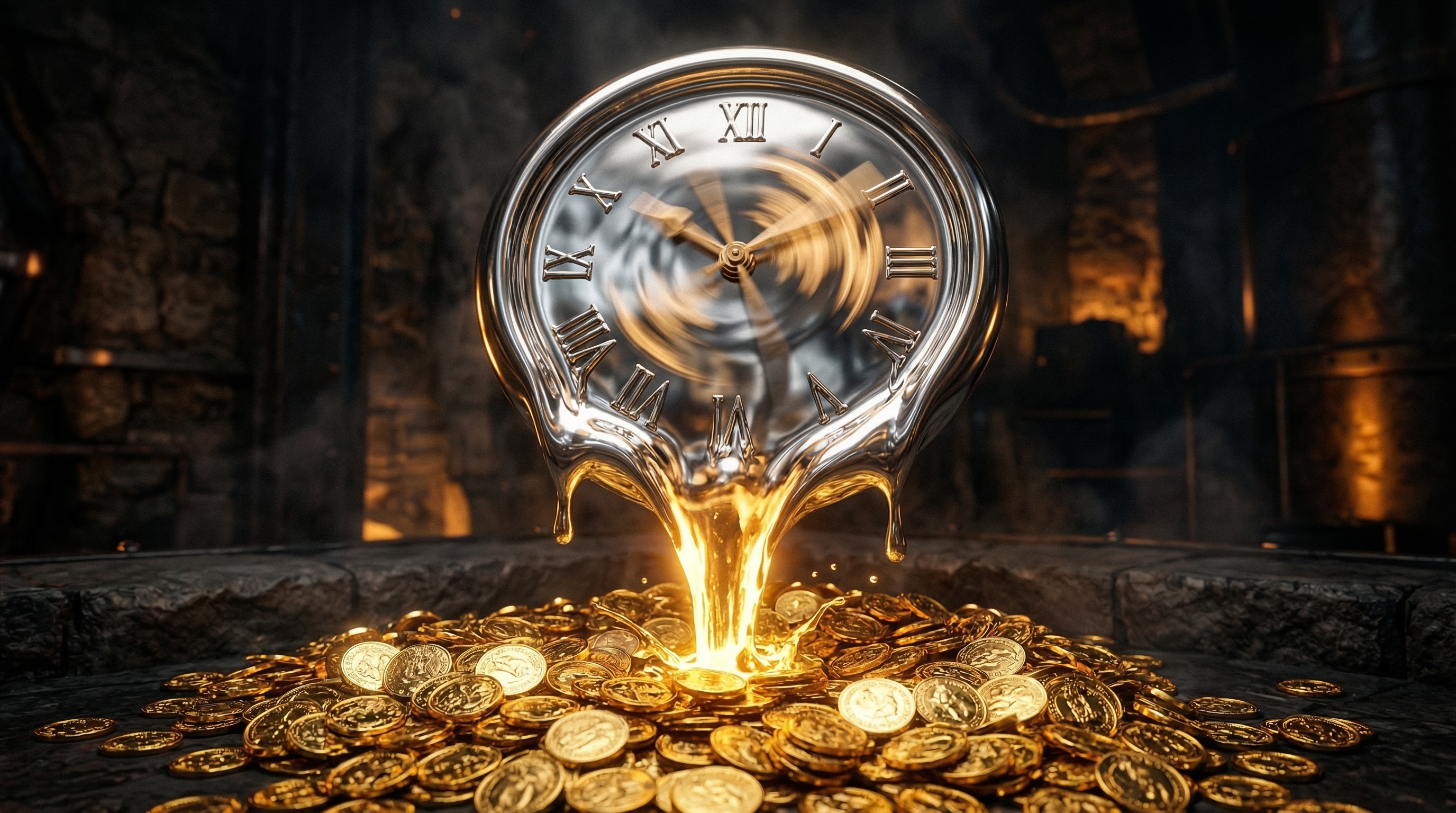 Clock and cash symbolizing fast money-making methods