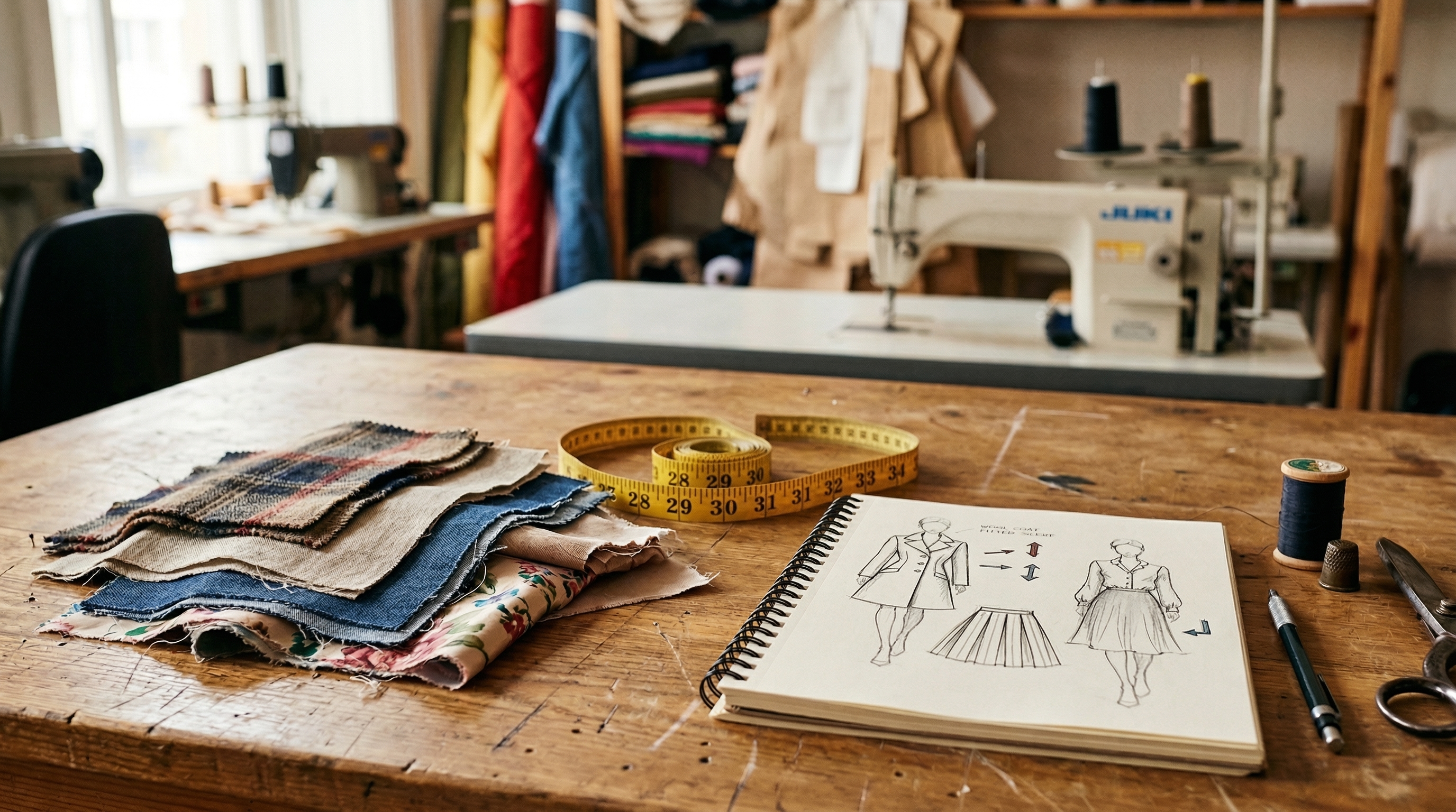 Flat lay of branded clothing items with packaging and tags