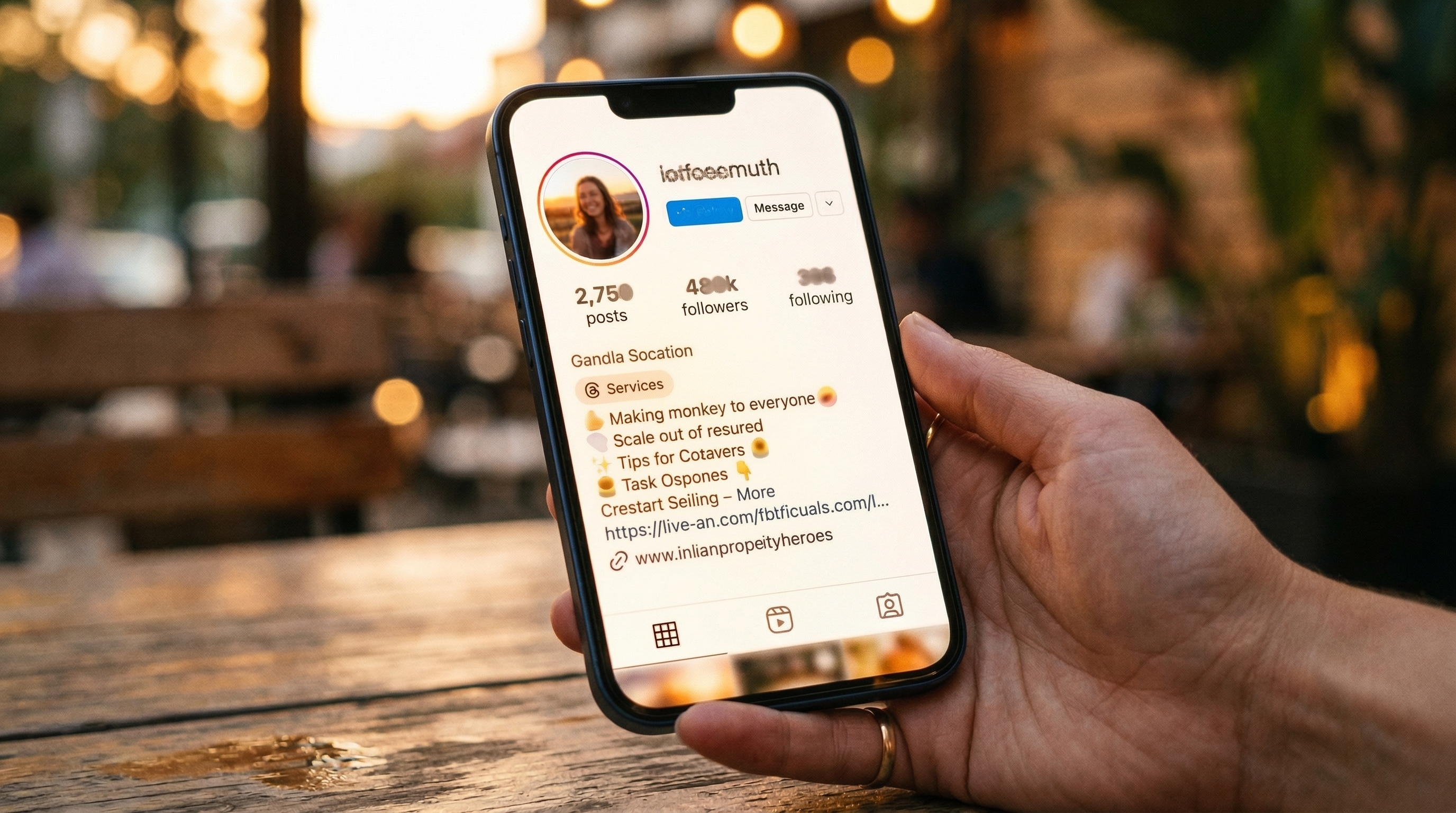 Compilation of Instagram business profiles showing different bio styles for small businesses across industries