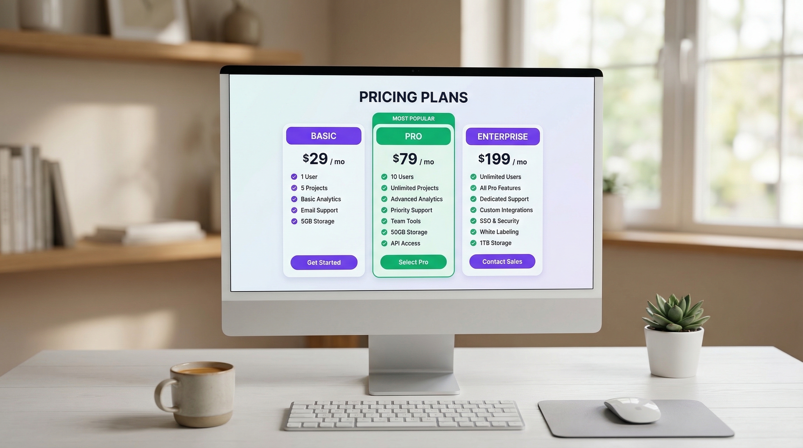 Pricing strategy comparison chart on screen