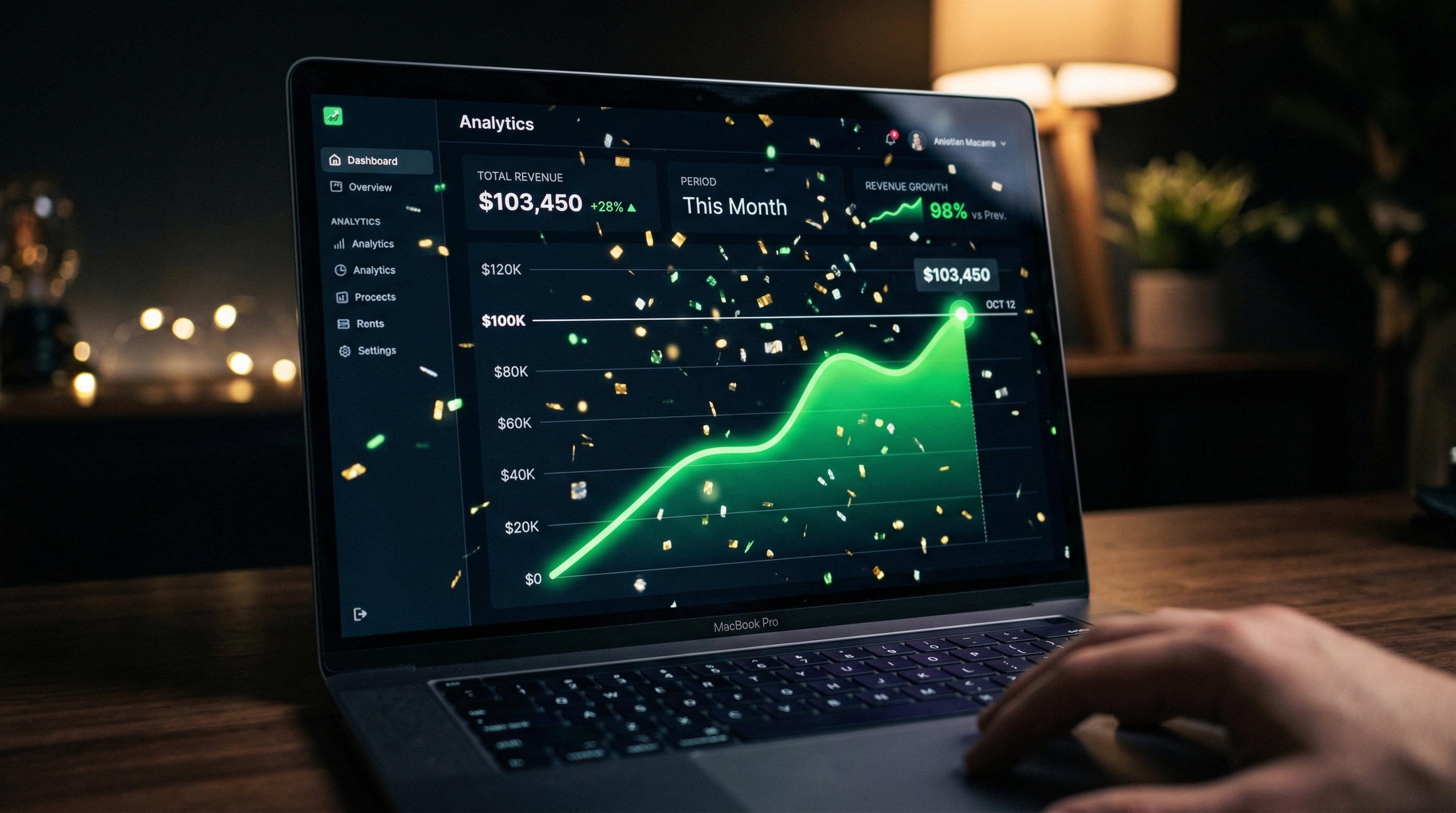 Business growth chart trending upward
