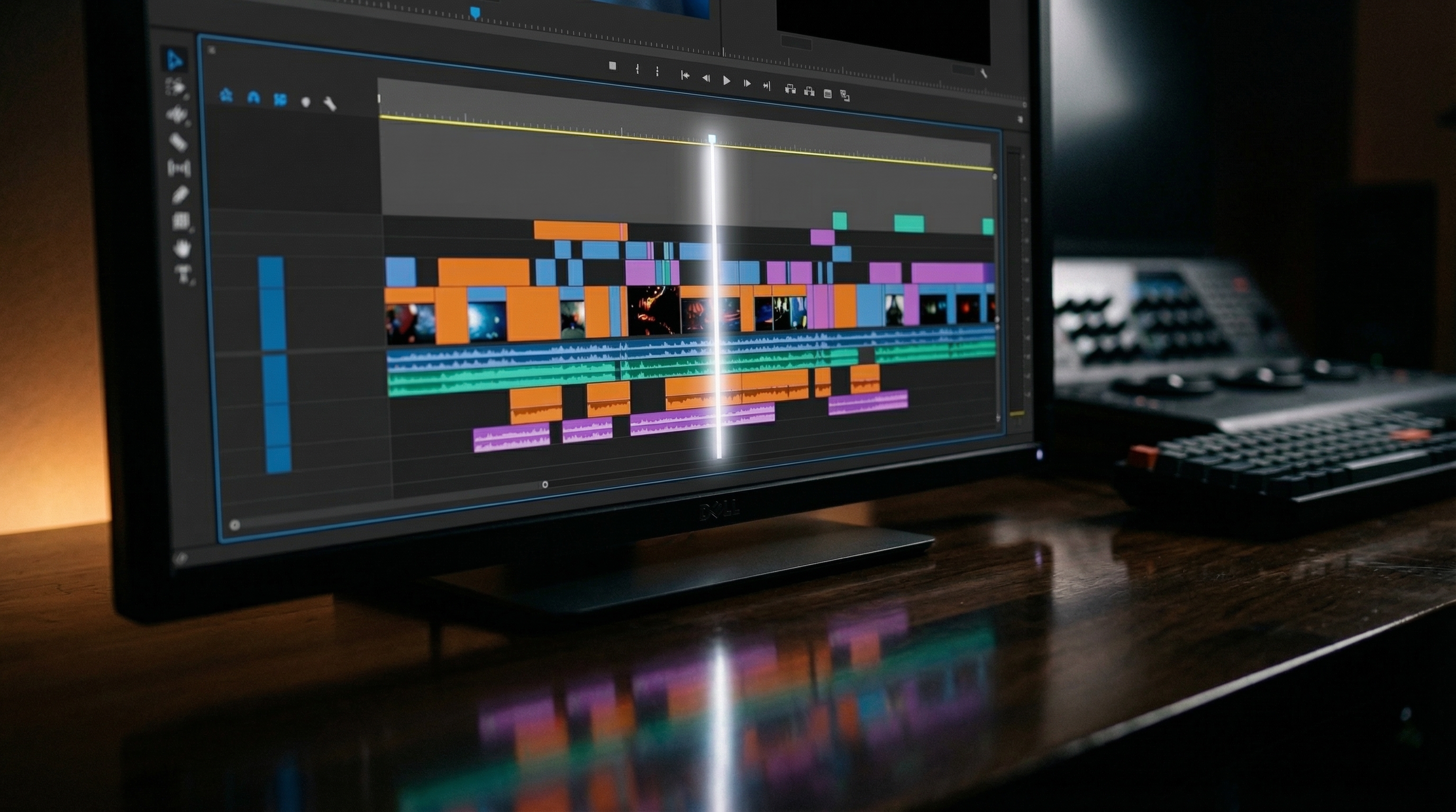Video editing timeline showing short-form clip creation